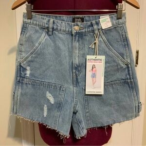 Simply Society Styled Blue High Waist Denim Shorts